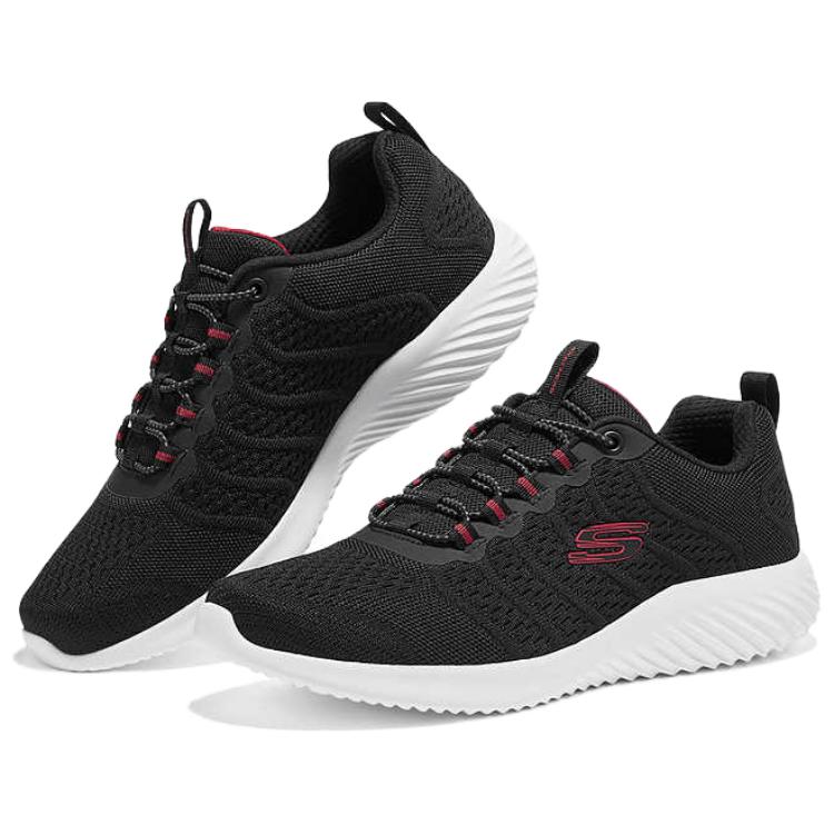 Skechers SPORT MENS Low Top Running Shoes Men's Black Red