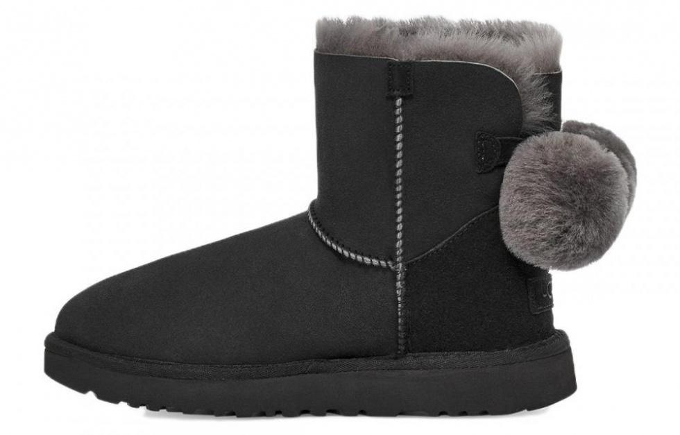 UGG Mini Bailey Fuzzy Bow 'Black' Women's