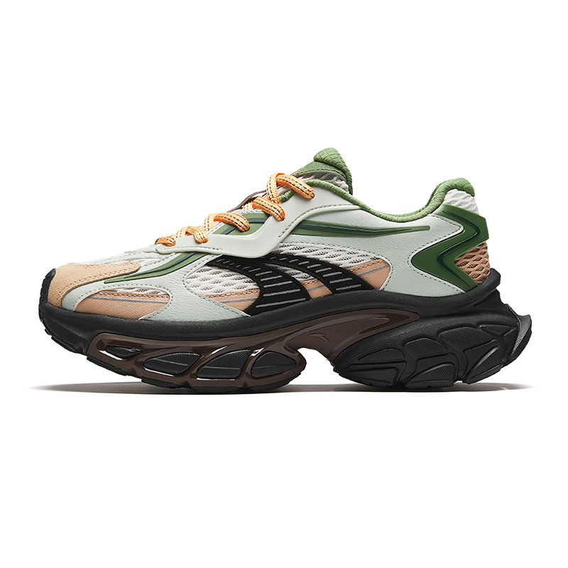 Anta Star Moon Slip-Resistant Cushioning Wear-Resistant Low-Top Chunky Sneakers Men's White Green