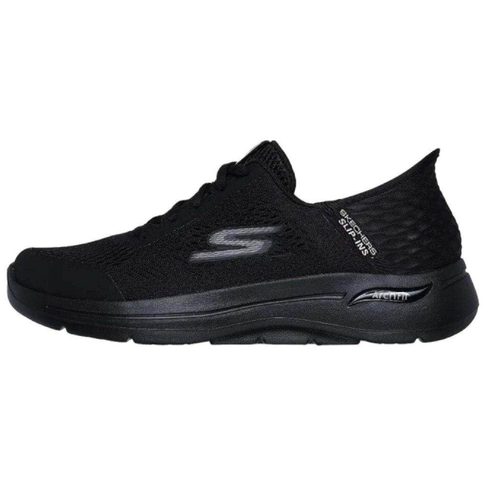 Skechers Go Walk Arch Fit Hands Free Slip-Ins Cushioning Wear-Resistant Low-Top Casual Shoes Men's Black