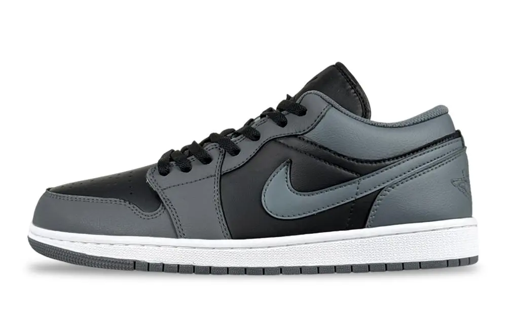 Jordan Air Jordan 1 Ink Gray Abrasion Resistant Low top Vintage Basketball Shoes Unisex Dark Gray