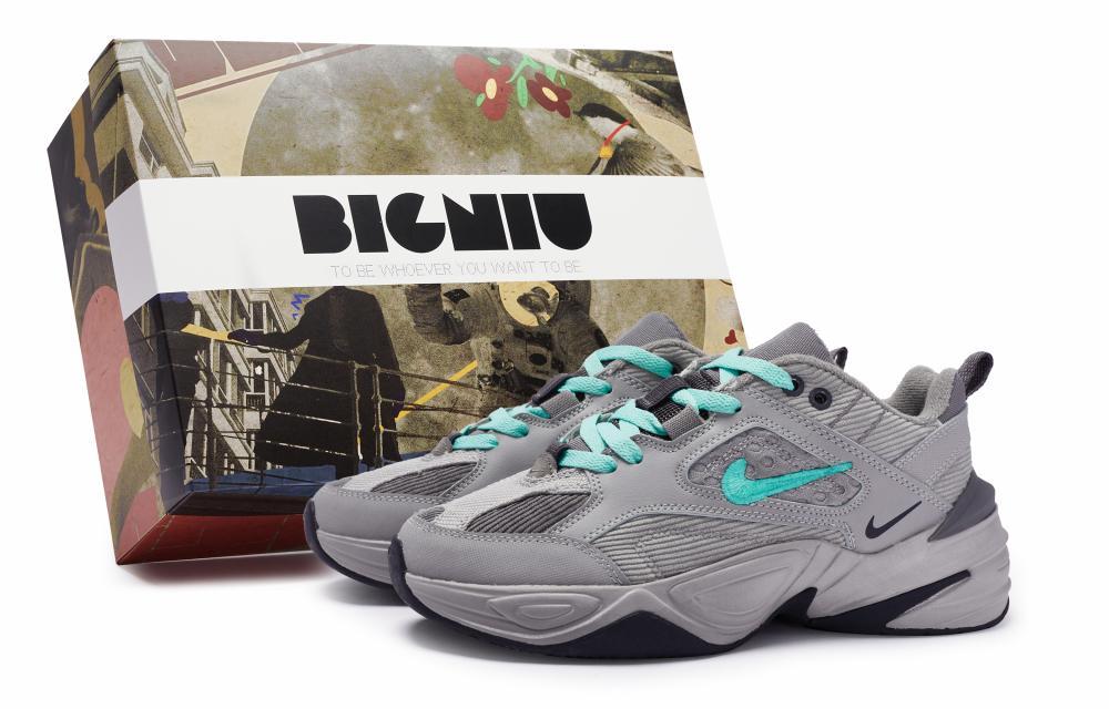 Nike M2K Chunky Sneakers Unisex Low-Top Gray Blue