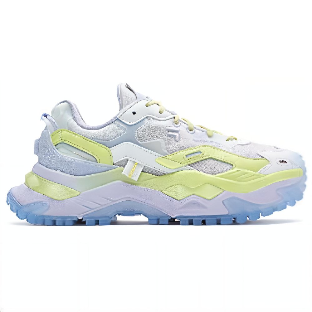 FILA FUSION BIANCO Breathable Height Increase Low top Running Shoes Women's Blue Green