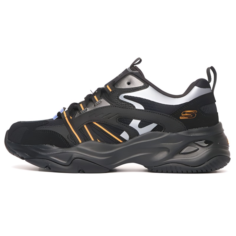 Skechers Casual Daddy's Shoes 'Black Silver Orange'
