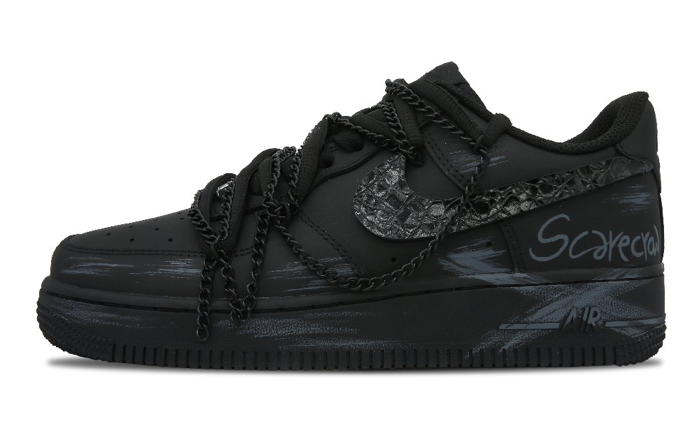 Nike Air Force 1 Low Top Skateboard Shoes Men's Black