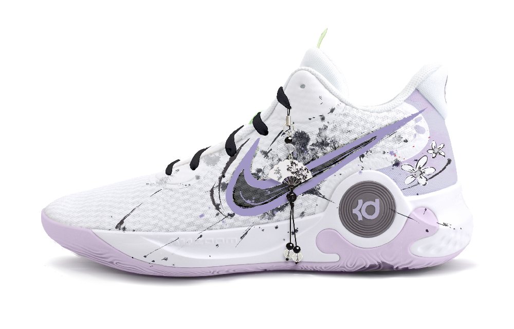Nike KD Trey 5 IX Orchid Pavilion Preface Abrasion Resistant Mid Top Vintage Basketball Shoes Unisex Purple White
