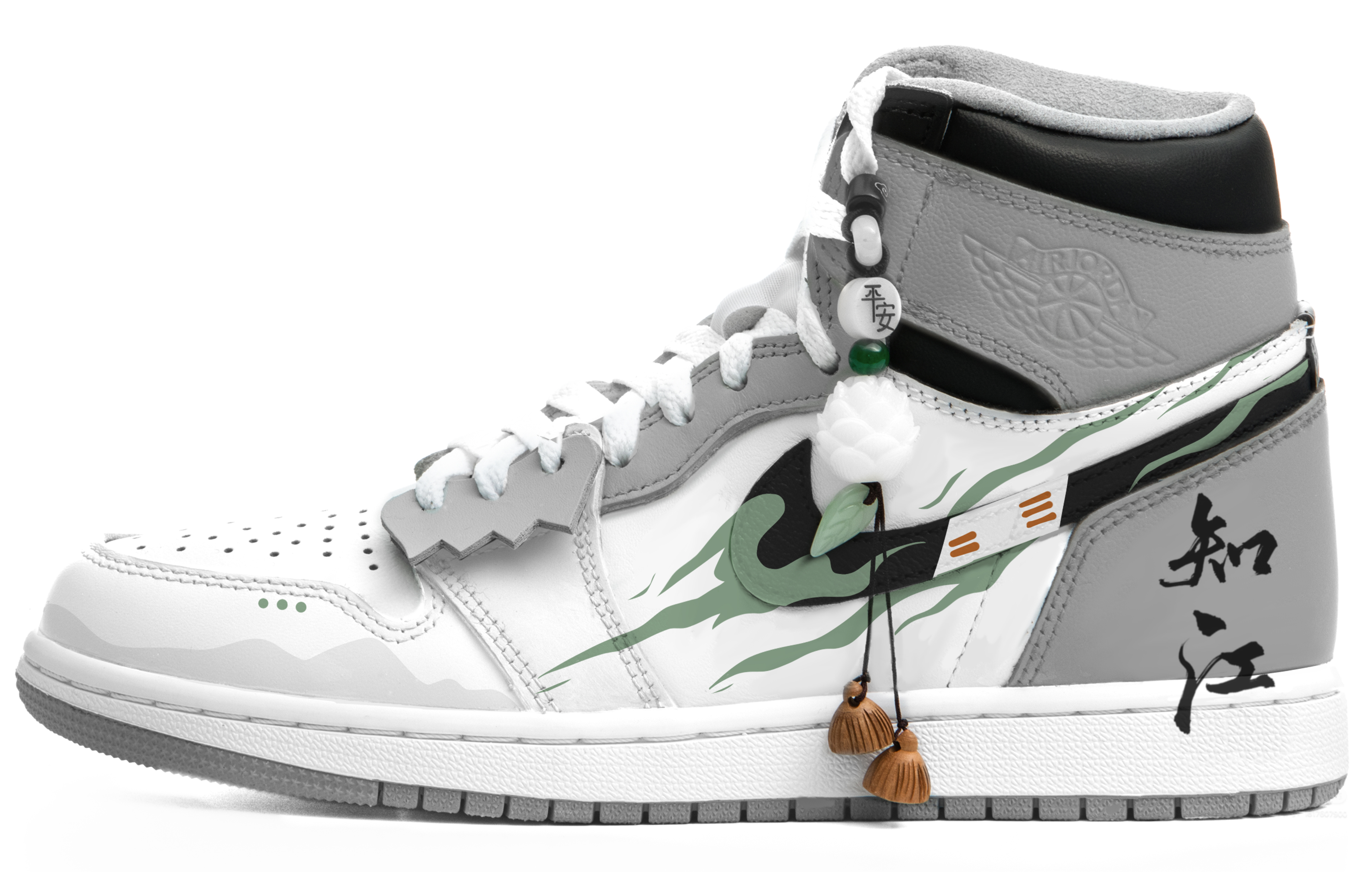 Jordan Air Jordan 1 Cushioning Anti-Slip And Wear-Resistant High-Top Vintage Basketball Shoes Unisex White Gray купить в интернет-магазине Yoocart с быстрой доставкой по России.