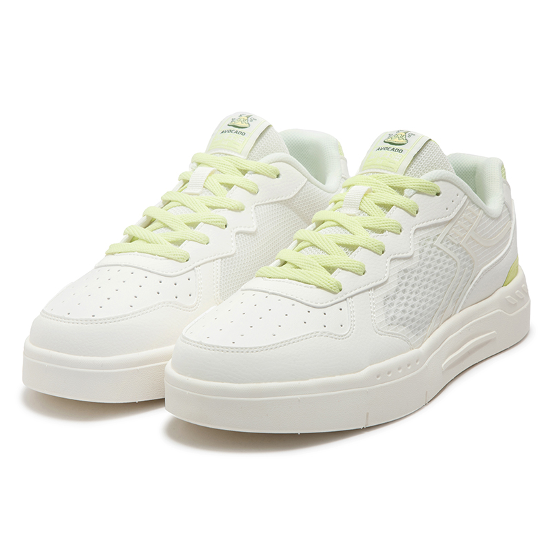 361° Anti-Slip And Wear-Resistant Breathable Low-Top Skateboard Shoes Women's White Green