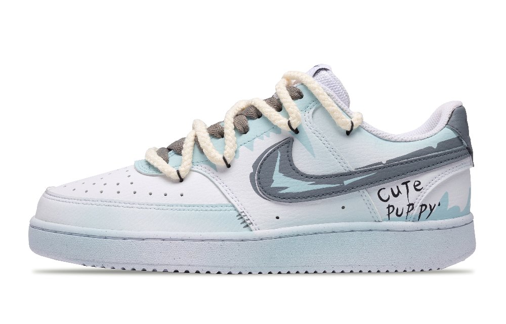 Nike Court Vision 1 Shadow Ink Slip-Resistant Low-Top Skateboard Shoes Men's White