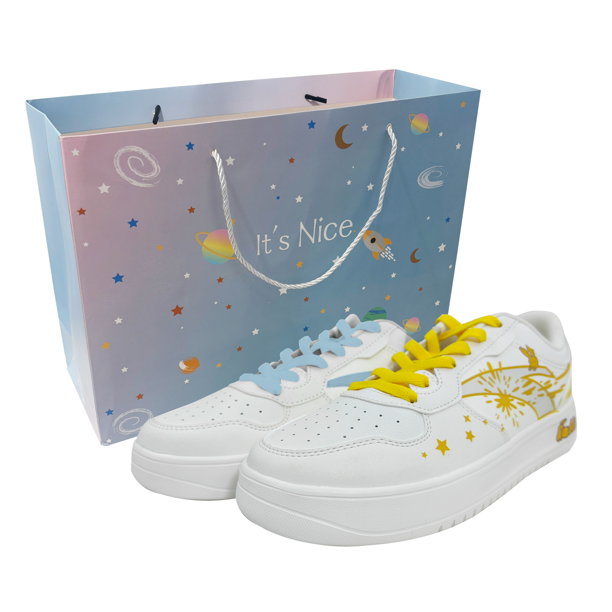 ANTA Life Collection Skateboard Shoes Unisex Low top White/Yellow/Blue