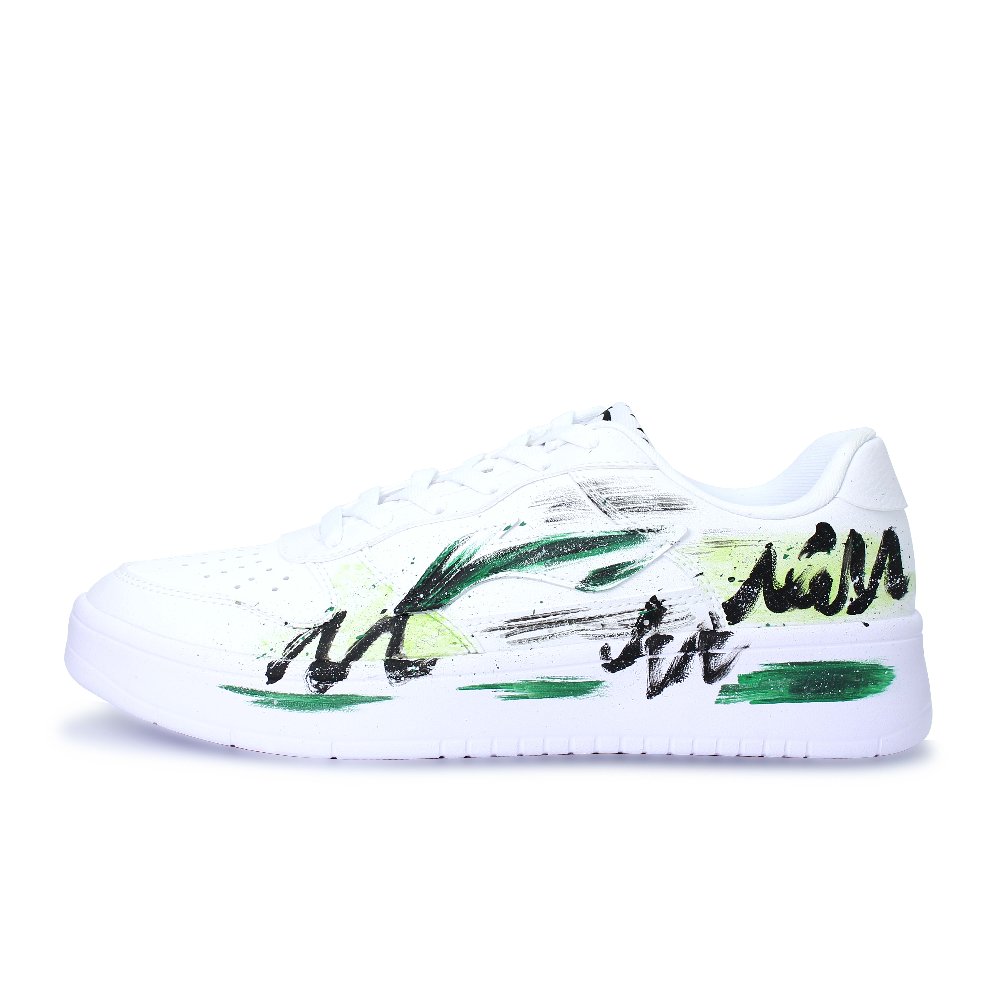 LiNing Pontoon Boats Durable Lightweight And Breathable Low-Top Skateboard Shoes Men's White Green Black