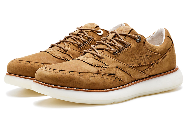 LiNing Commuter Series Slip-Resistant Cushioning Low-Top Skateboard Shoes Men's Brown