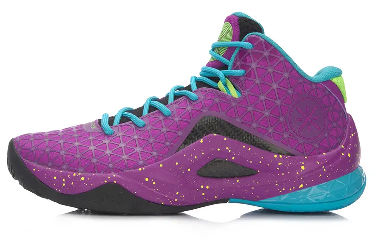 LINING All In Team 4 Basketball Shoes Men's Mid top Purple/Blue