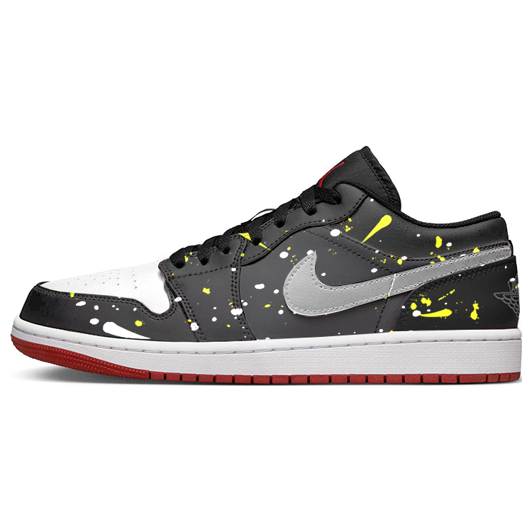 Jordan Air Jordan 1 Anti-Slip Wear-Resistant Low-Top Vintage Basketball Shoes Men's Black White
