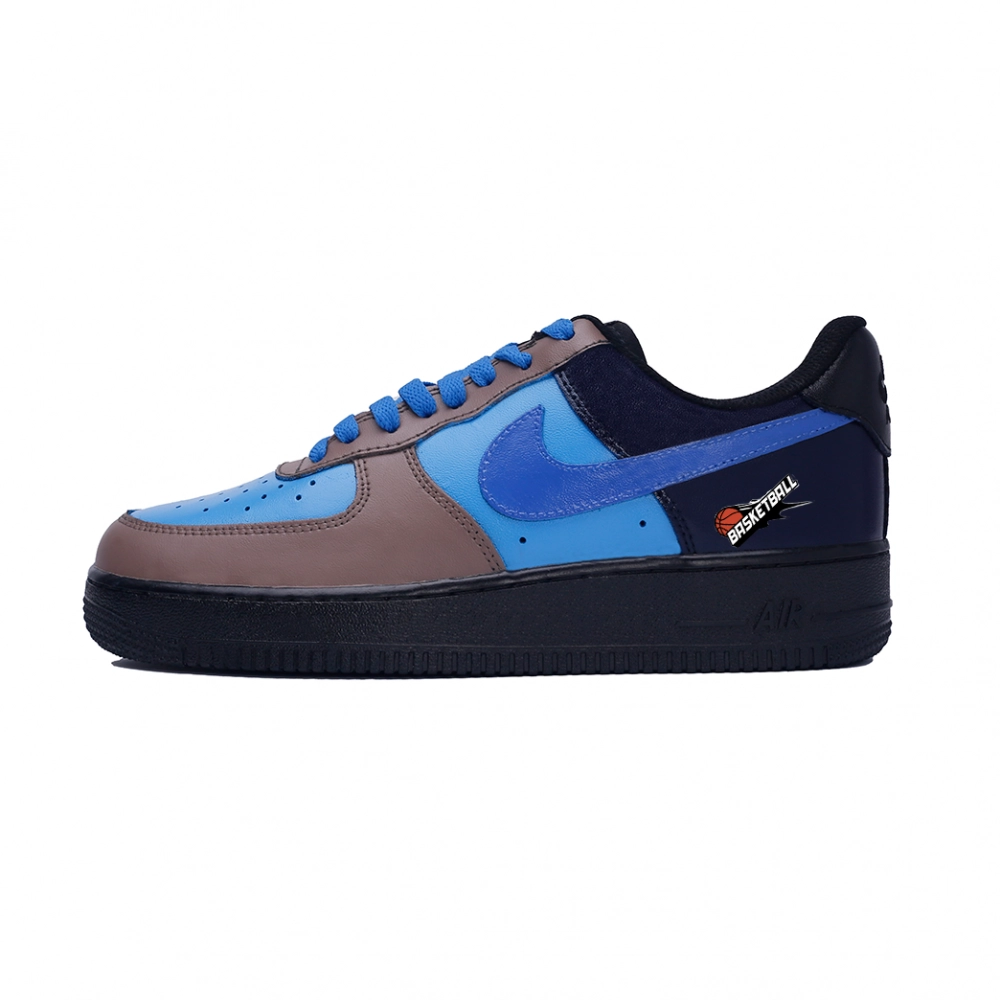 Nike Air Force 1 Ancient Li Low top Skateboard Shoes Unisex Brown Blue Black