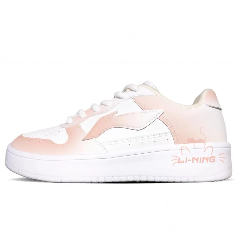 LiNing Pontoon Boats Lightweight And Breathable Low top Skateboard Shoes Women's Pink