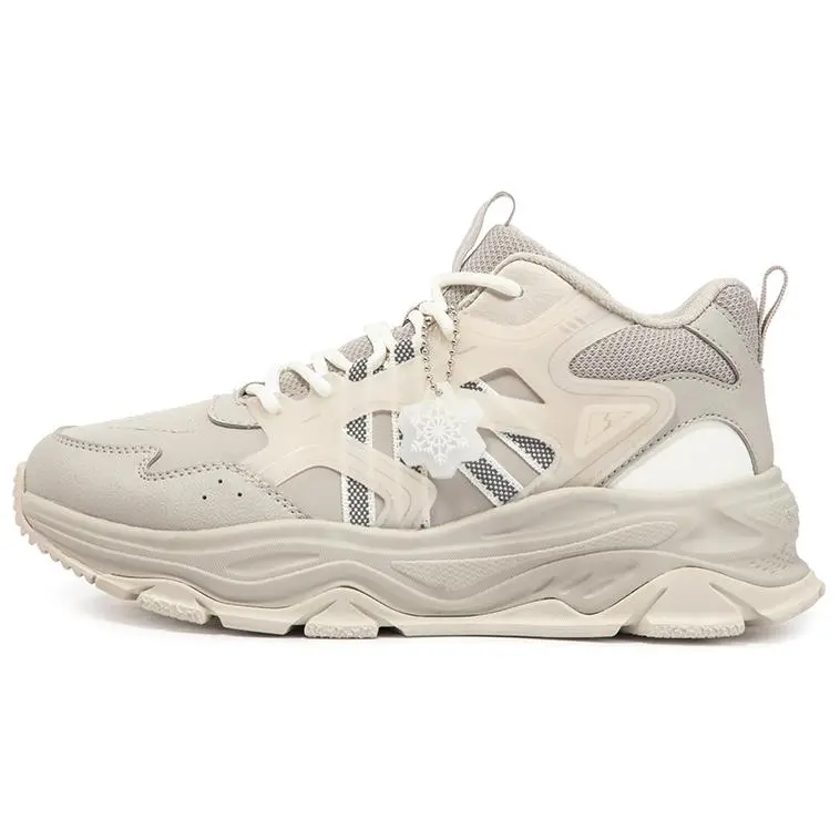 361° Life Collection Anti-Slip And Wear-Resistant Breathable Mid-Top Casual Shoes Women's Beige