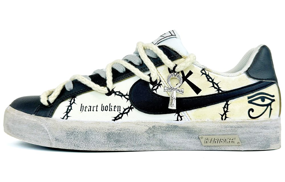 Nike Court Royale Low-Top Skateboard Shoes Men's White Yellow Black