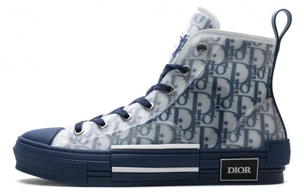 DIOR B23 High Top Blue Oblique