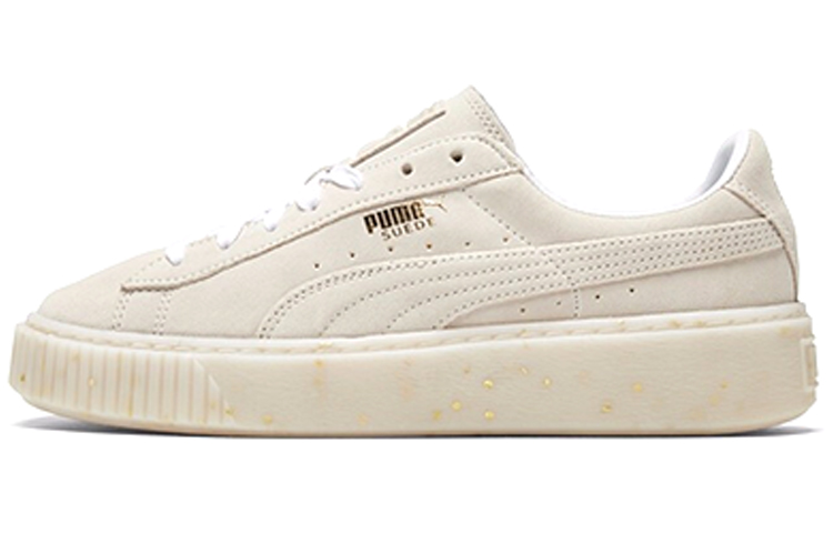 PUMA Suede Platform Buff/Gold Board Shoes Women's