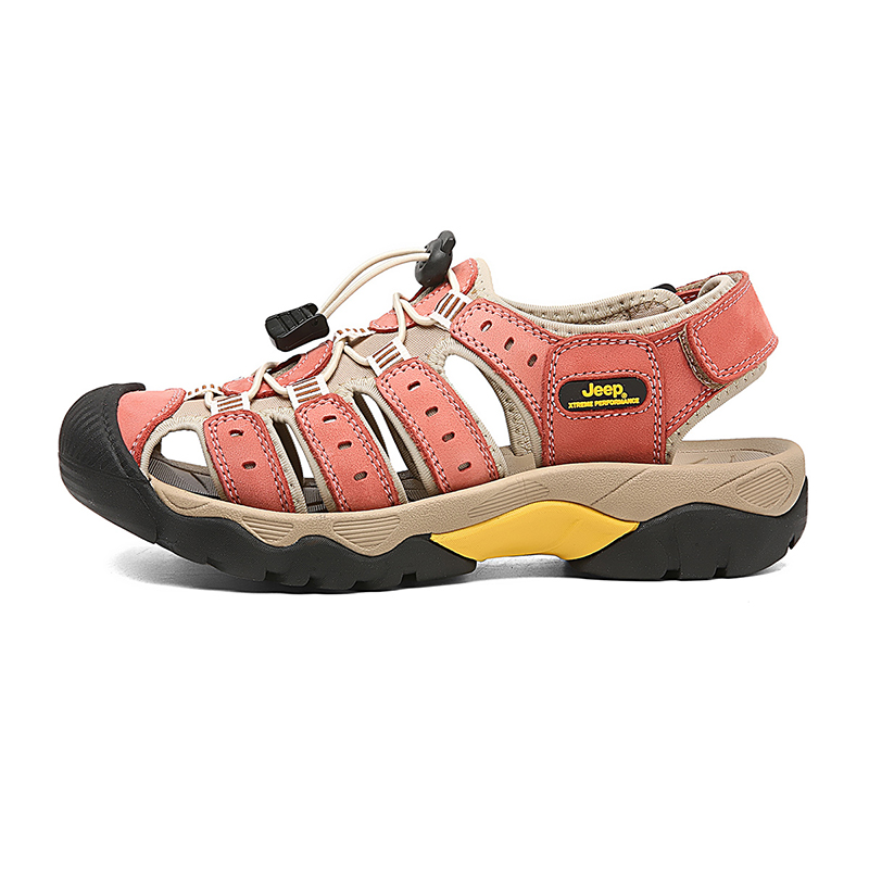Jeep Anti-Slip Wear-Resistant Breathable Coverage Low-Top Hiking Trekking Shoes Women's Begonia Red