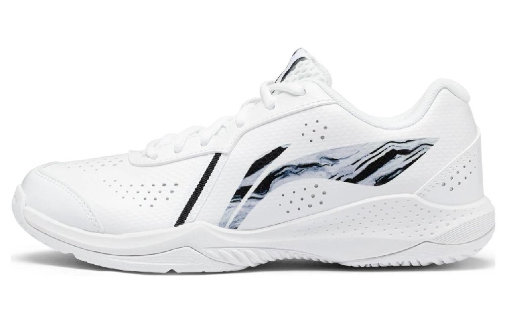 LiNing Thunder LITE Slip Resistant Abrasion Resistant Low top Badminton Shoes Unisex White