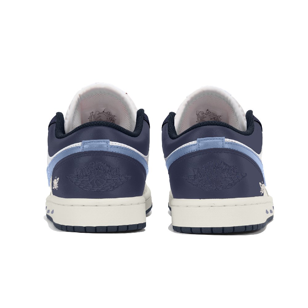 Jordan Air Jordan 1 Wear-Resistant Low-Top Basketball Shoes Men's White Blue
