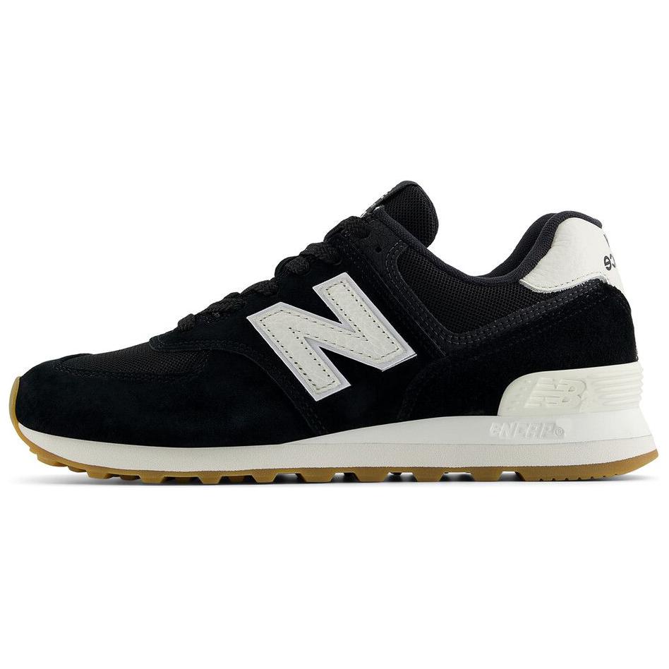 New Balance 574 Black White Gum Brown