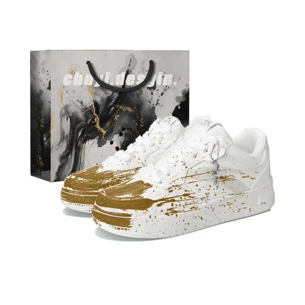 Anta Relaxed Abrasion Resistant Shock Absorbers Low top Skateboard Shoes Unisex White Yellow