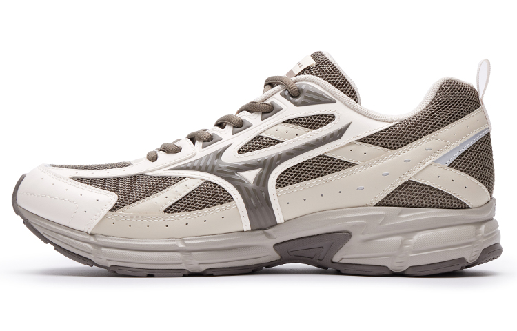 Mizuno Speed Breathable Cushioning Wear-Resistant Low-Top Casual Running Shoes Unisex White Brown