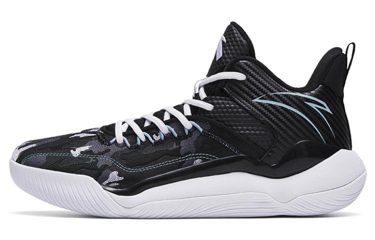 Anta Laser 4 Slip Resistant Abrasion Resistant Mid top Basketball Shoes Men's Black White