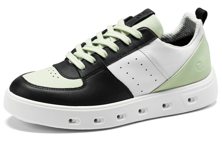 Ecco Low Top Skateboard Shoes Women's Black Green White