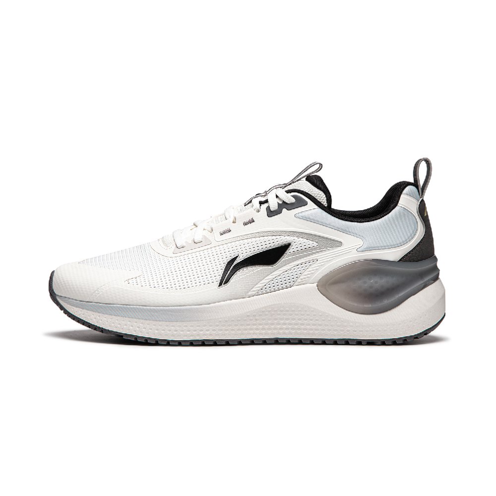 LiNing Eazgo V2 Cushioning, Wear Resistant Low top Casual Running Shoes Men's White Gray
