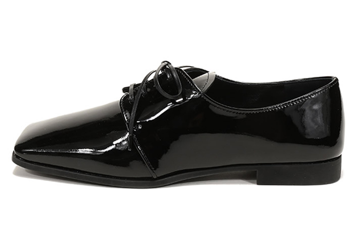 PRADA Patent Lace Up Derby Shoes 'Black' Women's