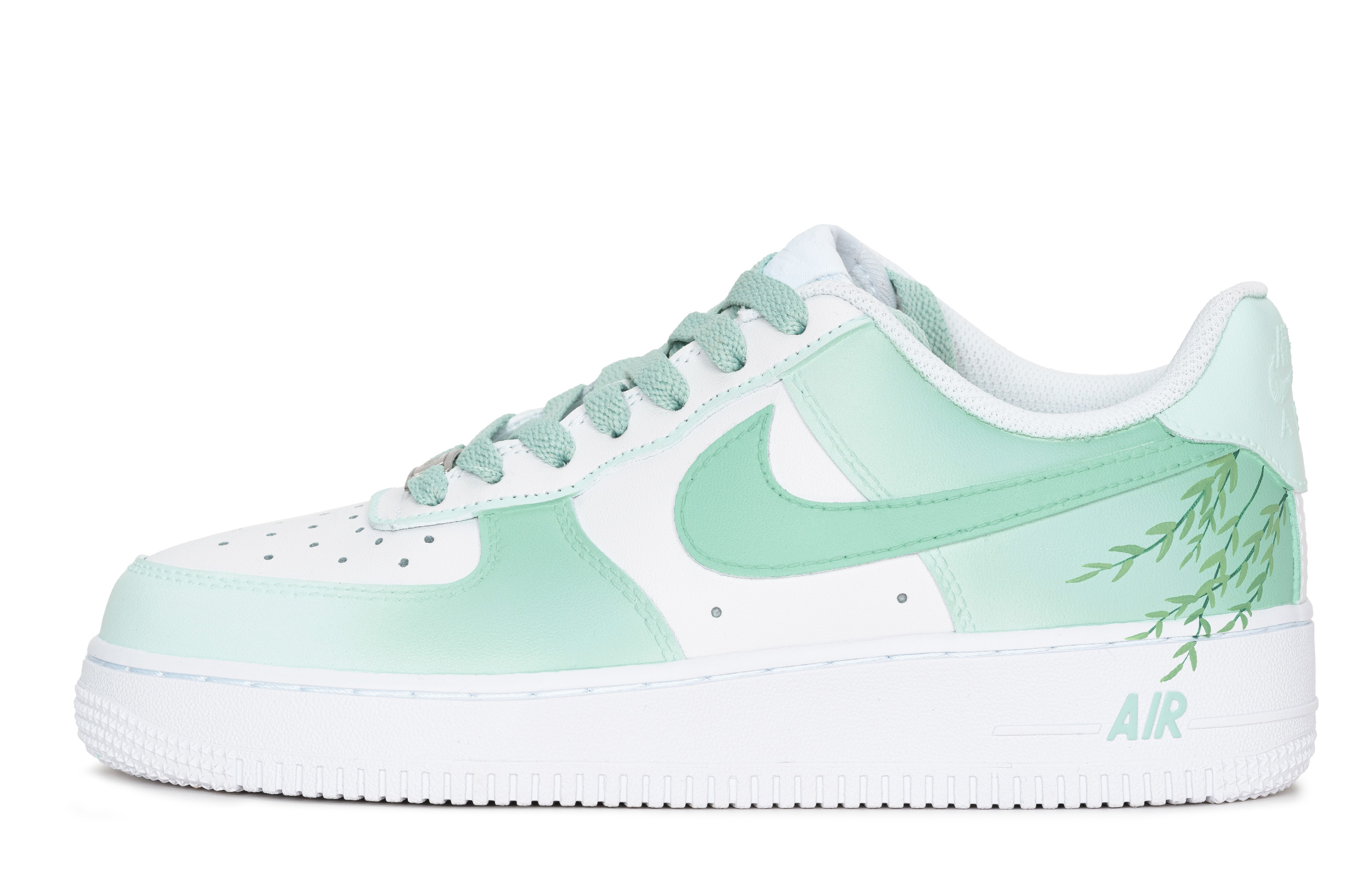 Nike Air Force 1 Low Top Skateboard Shoes Unisex White Green