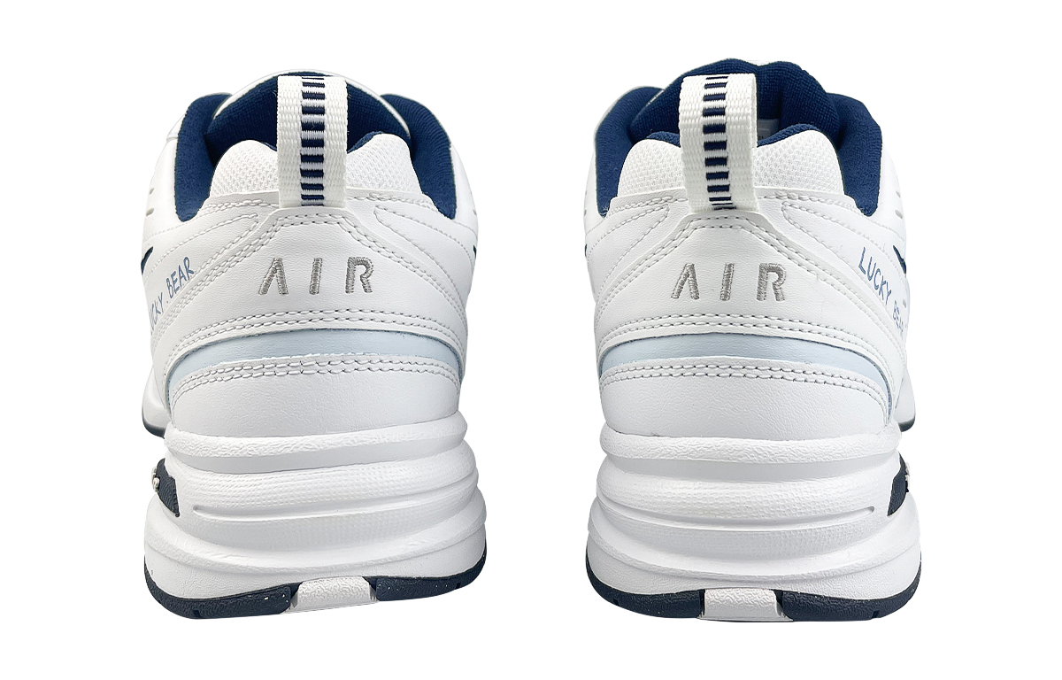 Nike Air Monarch 4 White Navy Slip-Resistant Height Increasing Low-Top Chunky Sneakers Unisex White Blue купить в интернет-магазине Yoocart с быстрой доставкой по России.