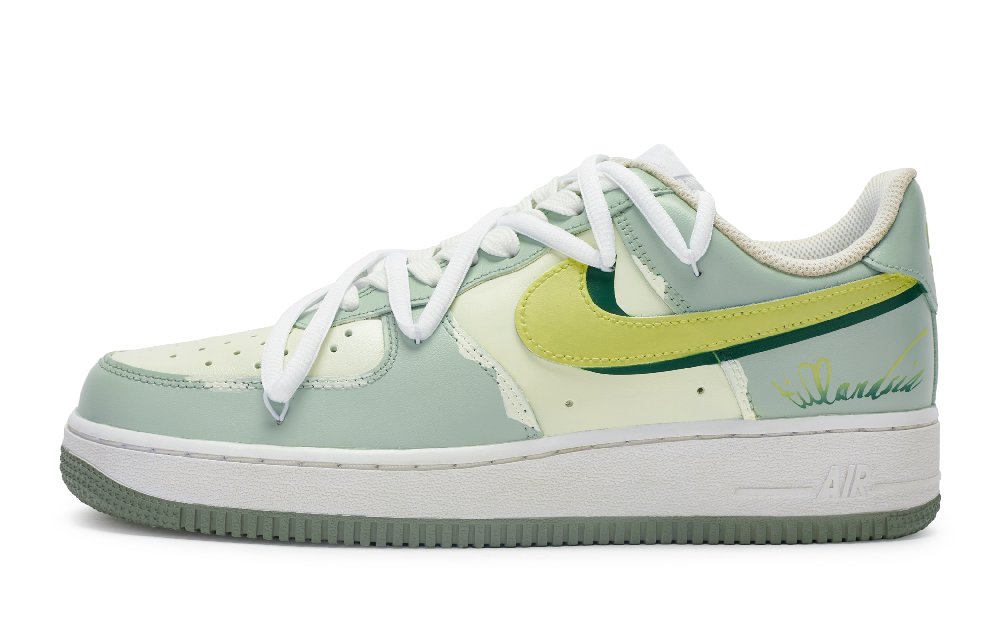 Nike Air Force 1 Low 811 Manufacturing, Pineapple Adventure Low Top Skateboard Shoes Women's Beige Yellow Green