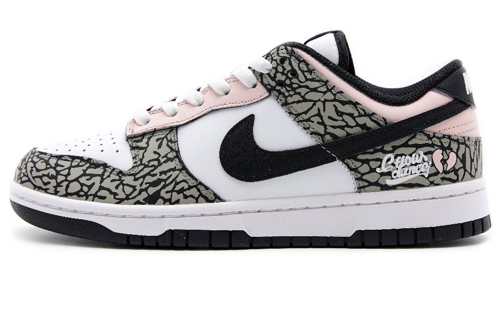 Nike Dunk Low-Top Skateboard Shoes Unisex Black Red
