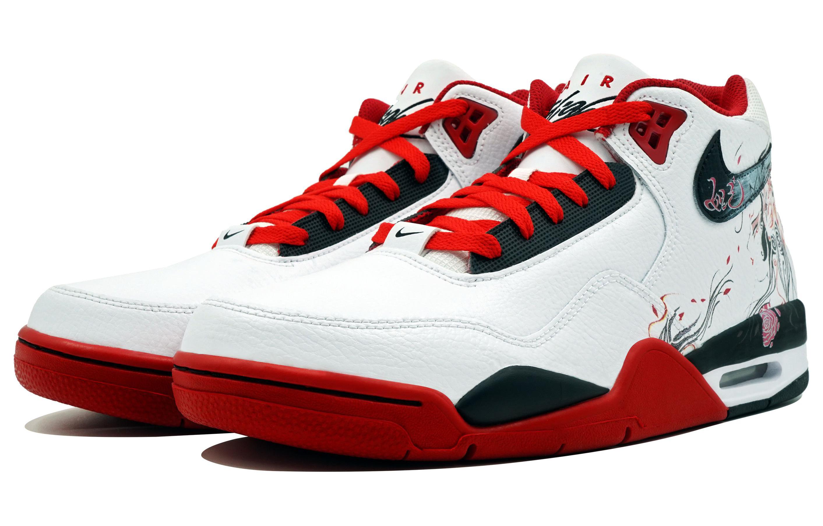 Nike Flight Legacy Playful Flowers Daji Shopping Bag Mid-Top Vintage Basketball Shoes Unisex Red Black White купить в интернет-магазине Yoocart с быстрой доставкой по России.