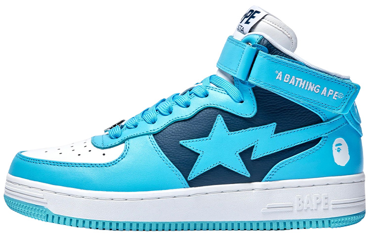 A BATHING APE Bape STA MI Stylish Skateboarding Shoes Women's Sky Blue