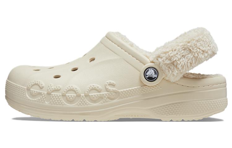Crocs Baya Lined Fuzz Strap Clogs 'White'