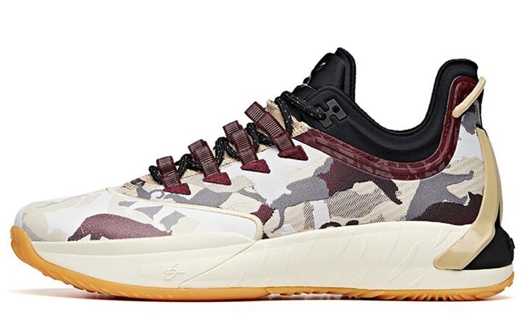 Anta GH1 Low Cushioning Anti-Slip And Wear-Resistant Low-Top Basketball Shoes Brown Black