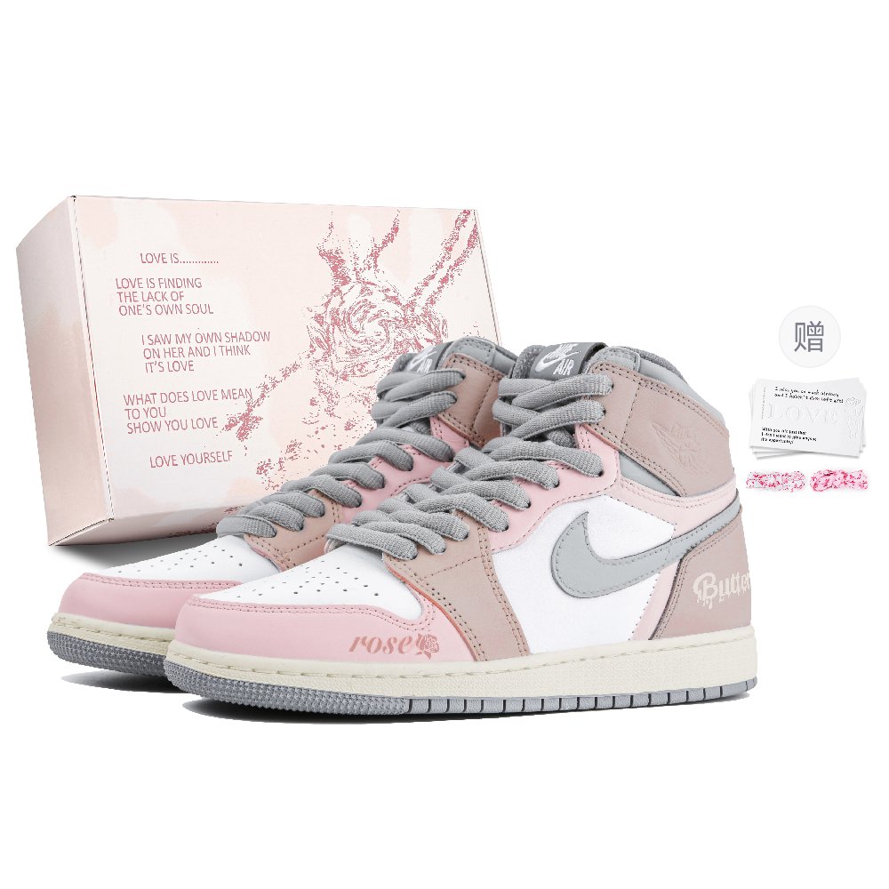 Jordan Air Jordan 1 High-Top Vintage Basketball Shoes GS Pink