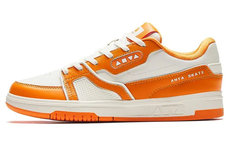 Anta AOYU Abrasion Resistant Low top Skateboard Shoes Women's Ivory White Orange