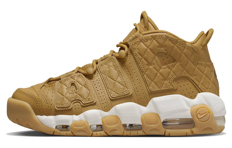 Nike Air More Uptempo Quilted Wheat Gum Light Brown Women's