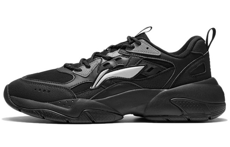 LiNing Anti-Slip Wear-Resistant Low-Top Sports Casual Shoes Men's Black