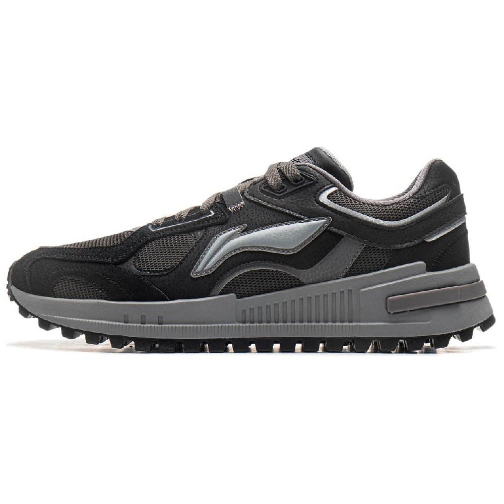 LiNing Wind Rider 2.0 Cushioning Wear-Resistant Low-Top Casual Shoes Men's Black Gray