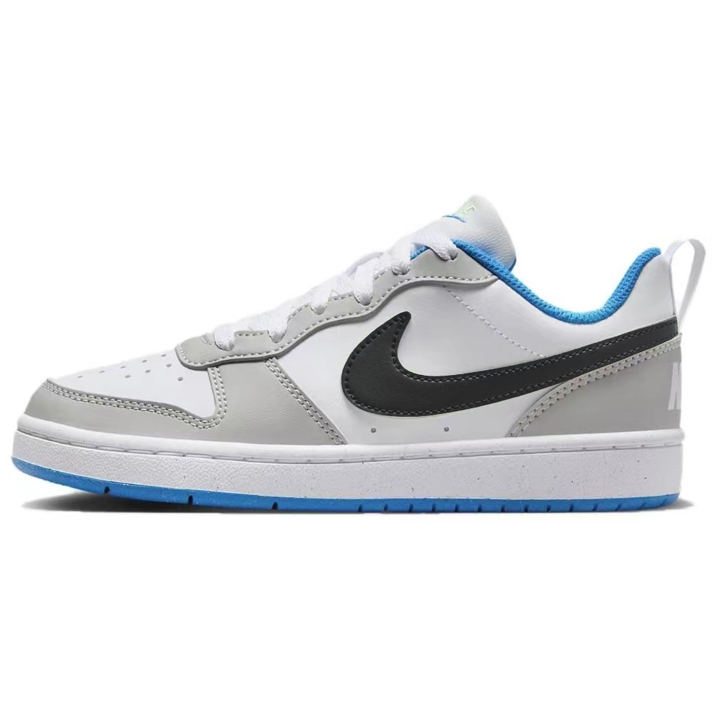 Nike Court Borough Low 3 Times Laboratory Slip Resistant Shock Absorbers Low Top Skateboard Shoes GS Gray