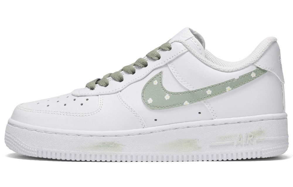 Nike Air Force 1 CUS ID Love Confession Low-Top Skateboard Shoes Men's White Green