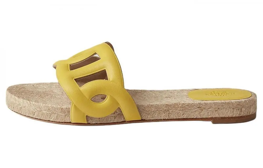 HERMES Famosa Slide Slippers Women's Yellow